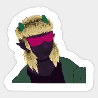 alien mullet Sticker